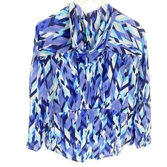 NIKE Blue Lightweight Zip Front Jacket with Hood Size Large - Picture 2 of 4